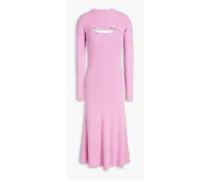 Convertible ribbed-knit midi dress and shrug set - Pink