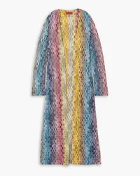 Missoni Striped metallic crochet-knit cardigan - Yellow Yellow