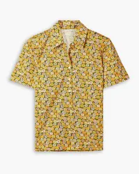 Tory Sport Floral-print cotton-jersey polo shirt - Yellow Yellow