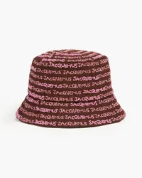 Jacquemus Bordado bead-embellished cotton-canvas bucket hat - Brown Brown