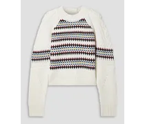 Jimena merino wool-jacquard sweater - White