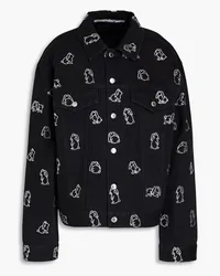 Alexander Wang Crystal-embellished denim jacket - Black Black