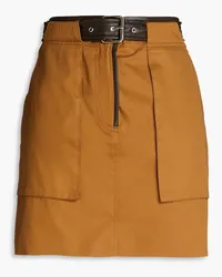 LVIR Belted cotton-twill mini skirt - Brown Brown