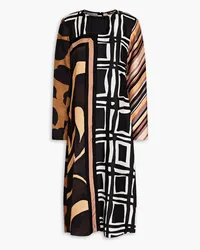 Marni Printed twill midi dress - Black Black