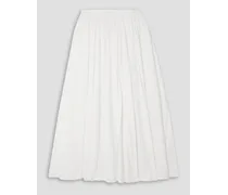 Camelia printed cotton-poplin maxi skirt - White