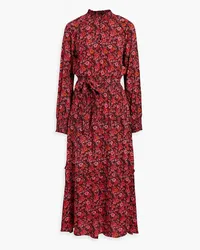 Derek Lam Rebecca shirred floral-print crepe de chine midi dress - Pink Pink