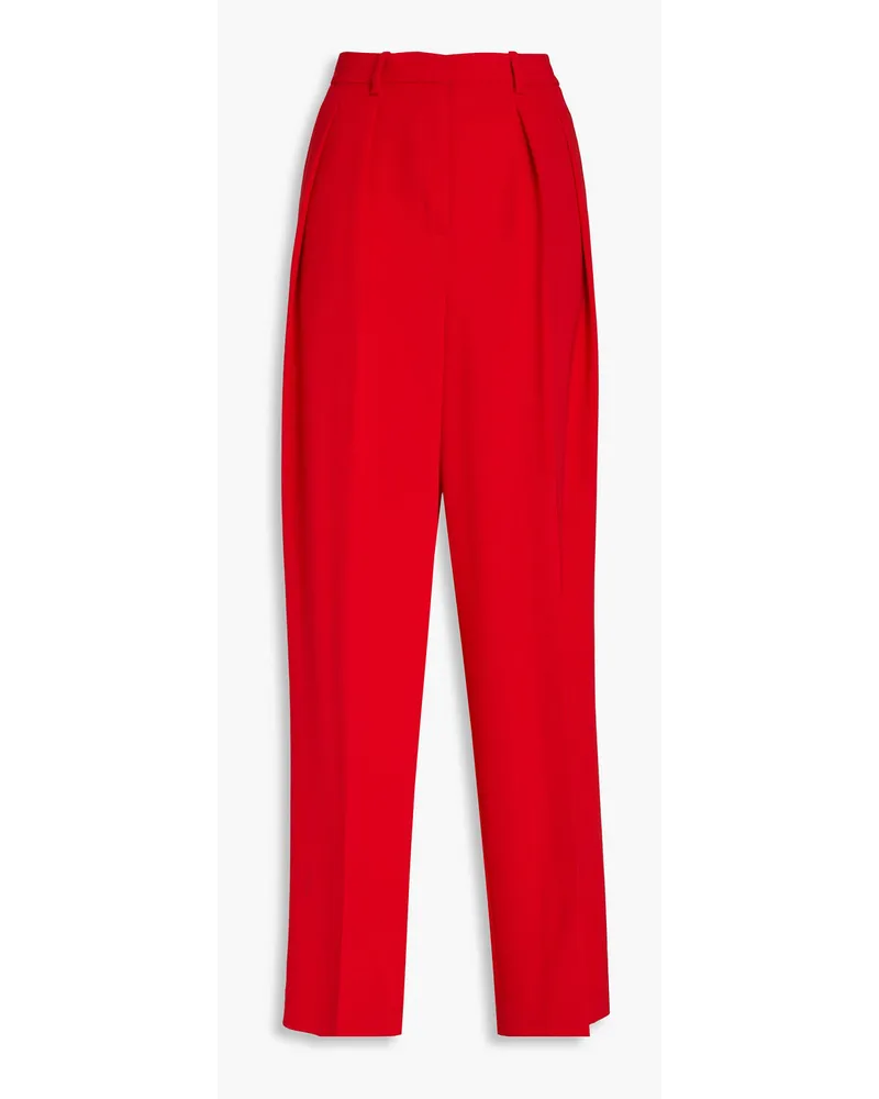 Theory Pleated crepe wide-leg pants - Red Red