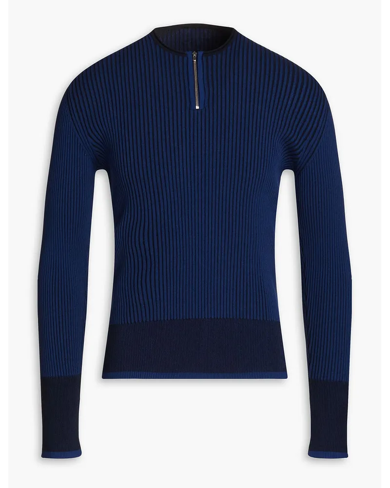 Jacquemus La Maille ribbed-knit half-zip sweater - Blue Blue