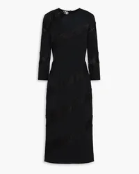 Dolce & Gabbana Lace-paneled crepe midi dress - Black Black