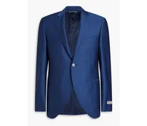Wool and mohair-blend blazer - Blue