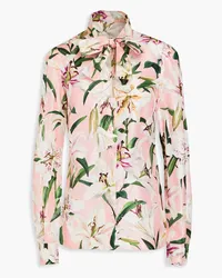 Dolce & Gabbana Floral-print silk-satin shirt - Pink Pink