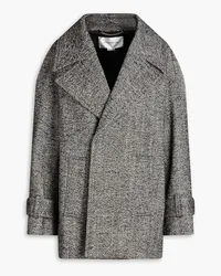 Victoria Beckham Wool-blend herringbone coat - Black Black