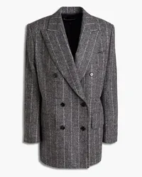 Dolce & Gabbana Double-breasted pinstriped wool-blend felt blazer - Gray Gray