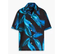 Printed cotton-mousseline shirt - Blue