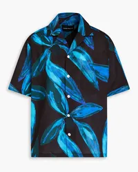 Louisa Ballou Printed cotton-mousseline shirt - Blue Blue