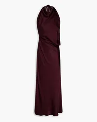 MATÉRIEL Crepe-satin halterneck midi dress - Purple Purple