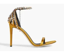 Adele Crystal embellished suede sandals - Yellow