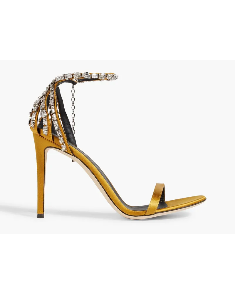 Giuseppe Zanotti Adele Crystal embellished suede sandals - Yellow Yellow
