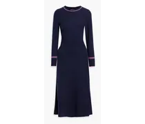Merino wool and cashmere-blend midi dress - Blue