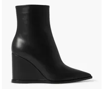 Hamnes leather wedge ankle boots - Black