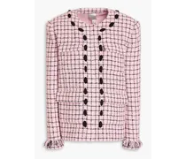 Checked bouclé-tweed jacket - Pink