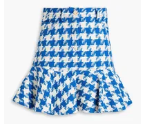Sixtine houndstooth cotton-blend bouclé-tweed mini skirt - Blue