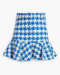 Sandro Houndstooth cotton-blend bouclé-tweed mini skirt - Blue Blue