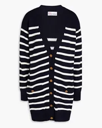 RED Valentino Striped intarsia-knit cardigan - Blue Blue