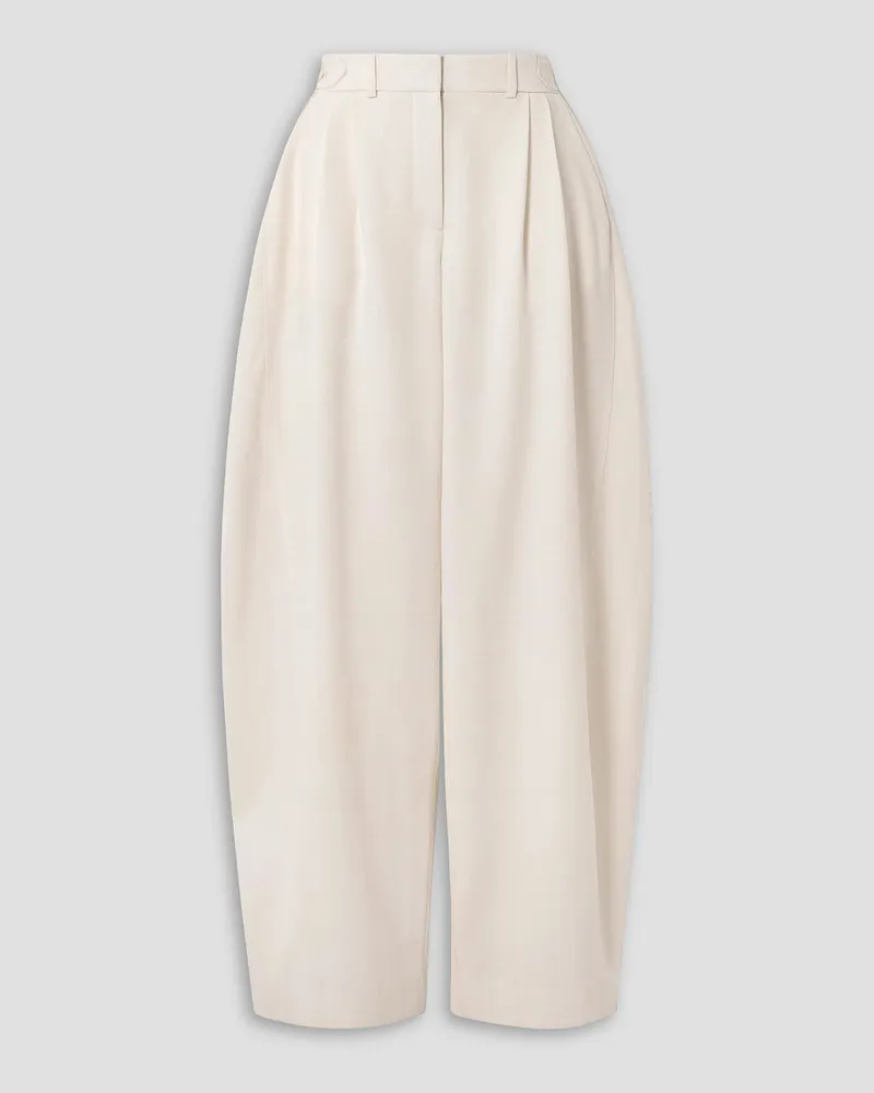 Stella McCartney Pleated wool tapered pants - White White