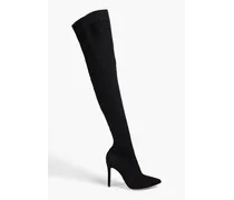FIona bouclé-knit over-the-knee boots - Black
