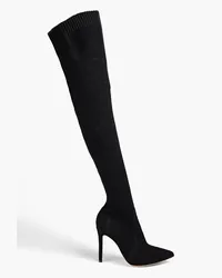 Gianvito Rossi FIona bouclé-knit over-the-knee boots - Black Black