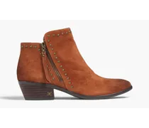 Paola studded suede ankle boots - Brown