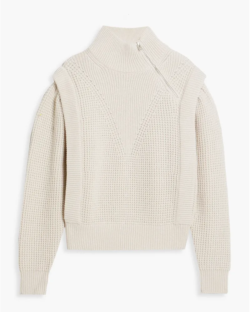 IRO Macky waffle-knit half-zip sweater - White White