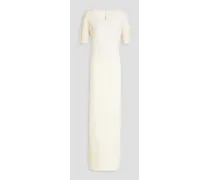 Ribbed linen and silk-blend maxi dress - White