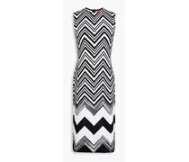 Striped cotton-blend dress - Black