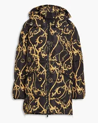 Ganni Quilted printed shell hooded coat - Black Black