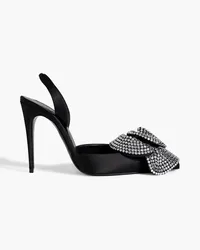 Magda Butrym Crystal-embellished knotted satin slingback pumps - Black Black