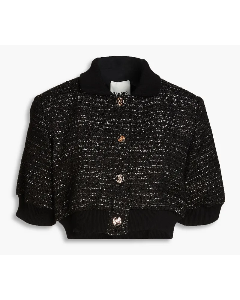 Sandro Cropped metallic tweed jacket - Black Black