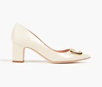 Clava embellished patent-leather pumps - White
