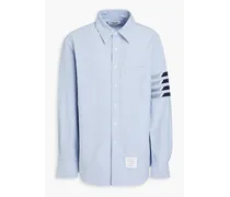 Striped silk and cotton-blend oxford shirt - Blue