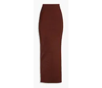 Metallic knitted maxi skirt - Brown