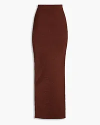 Hervé Léger Metallic knitted maxi skirt - Brown Brown