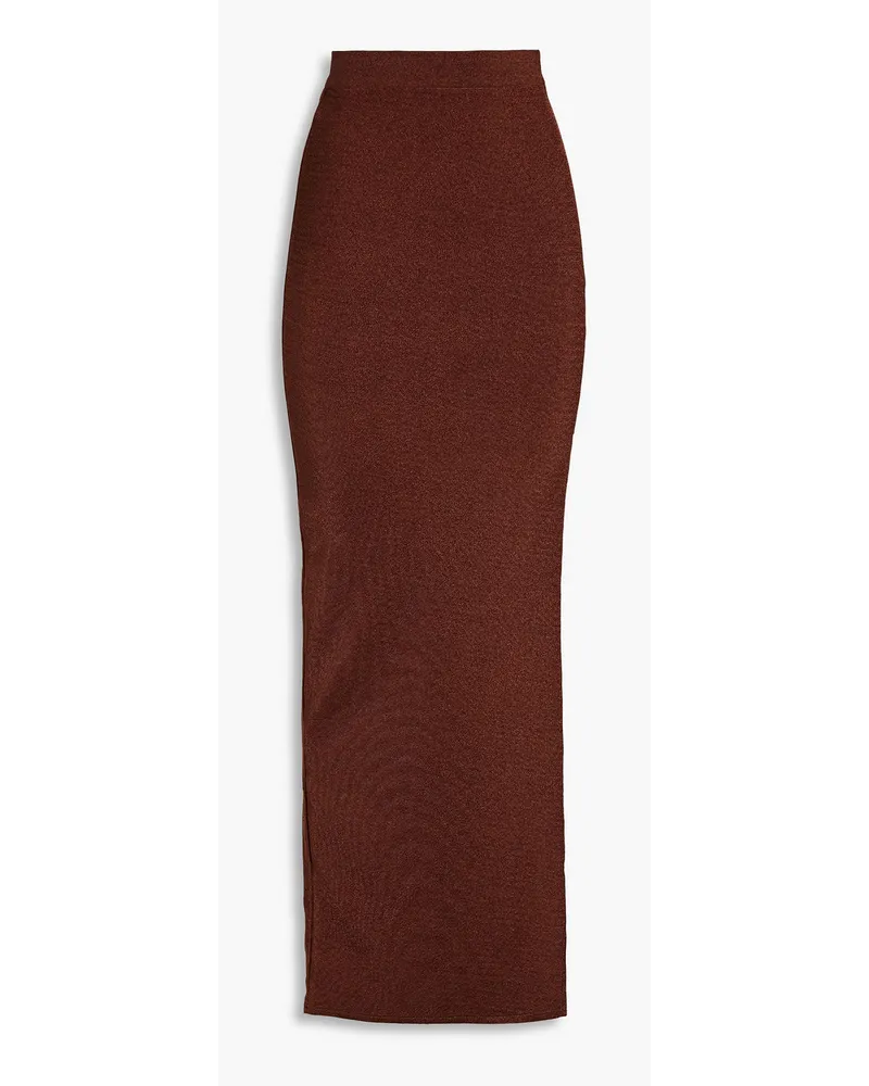 Hervé Léger Metallic knitted maxi skirt - Brown Brown