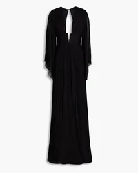 Maria Lucia Hohan Thais cutout plissé silk-tulle gown - Black Black