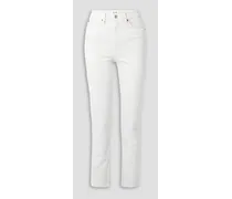 70s high-rise straight-leg jeans - White