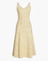 Joseph Marled cable-knit wool-blend midi dress - Yellow Yellow