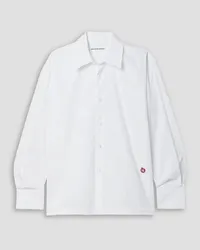 Alexander Wang Logo-appliquéd cotton-poplin shirt - White White