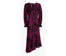 Manal printed jacquard midi dress - Pink
