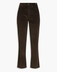 Brunello Cucinelli Bead-embellished cotton-corduroy bootcut pants - Brown Brown