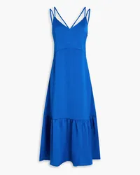 Claudie Pierlot Gathered satin midi dress - Blue Blue